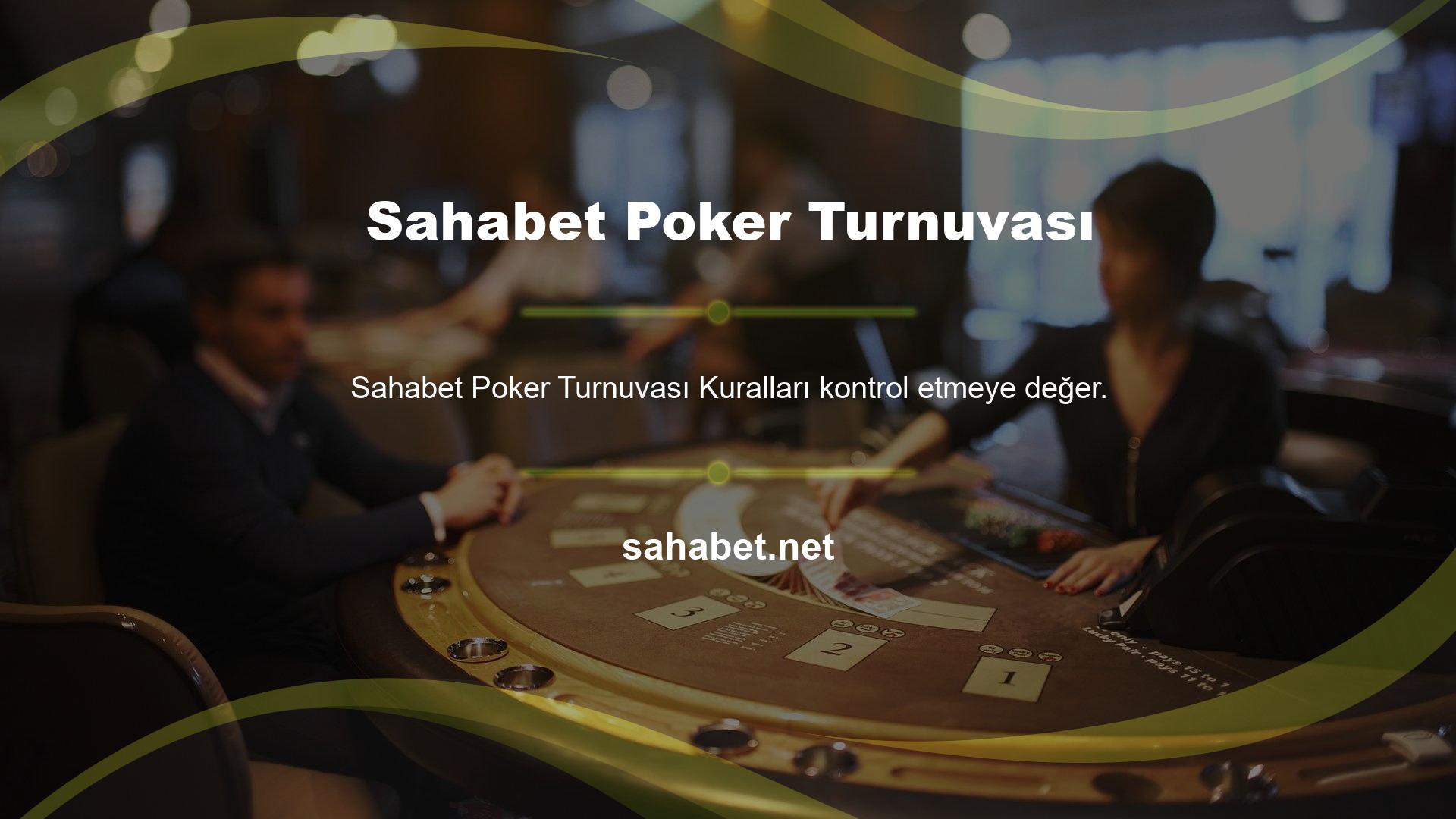 En iyi ödülleri sunan ve turnuvalara ev sahipliği yapan sitelerden biri olan Sahabet favori oyunlarınız arasında poker arayabilir ve kayıt olabilirsiniz